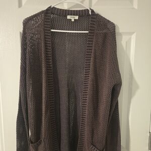 Women's Purple Open Knit Sweater